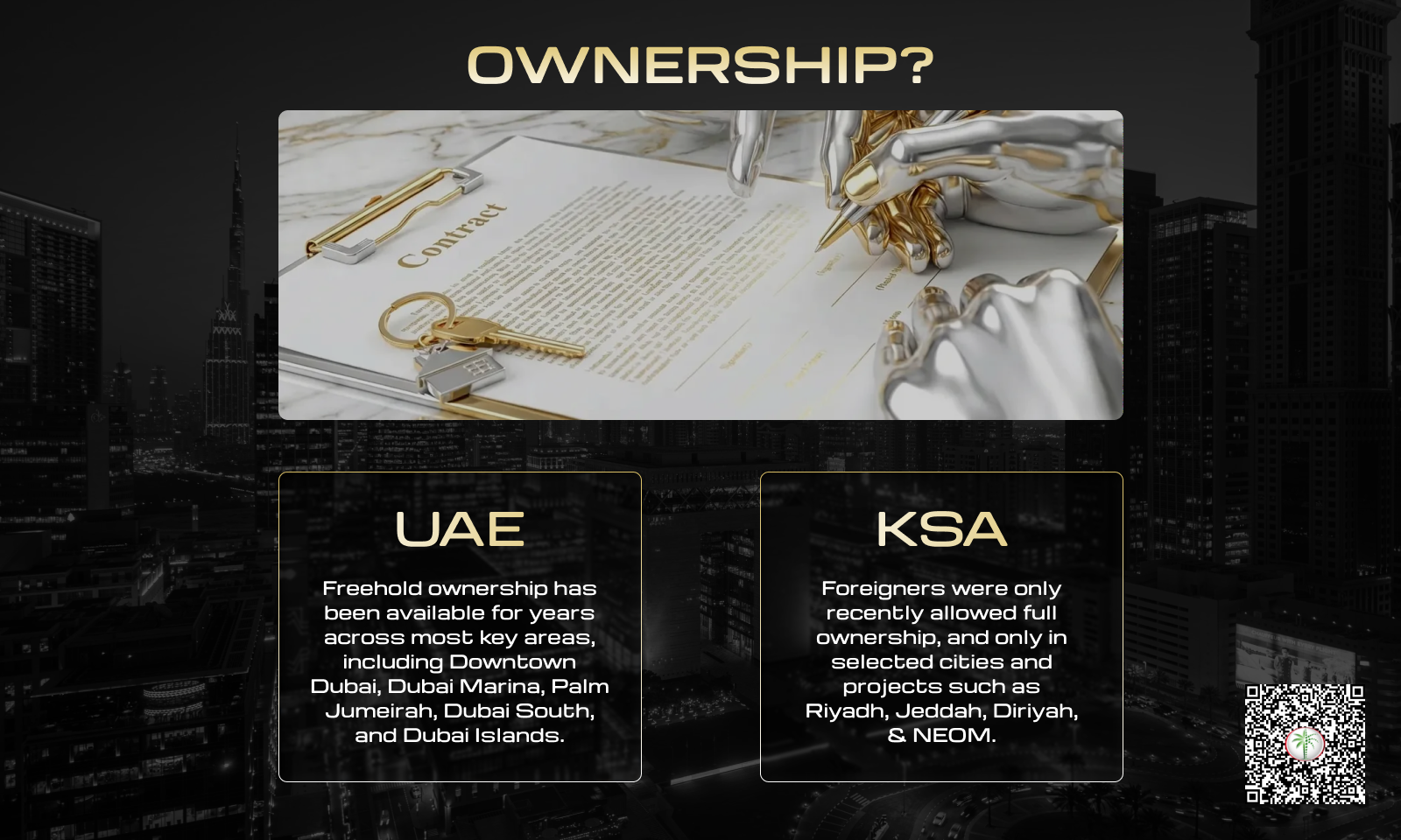 UAE Golden Visa vs Saudi Premium Residency - Ownership